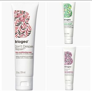 3 BRIOGEO BUNDLE DON'T DESPAIR REPAIR HAIR MASK BE GENTLE KIND FAREWELL FRIZZ